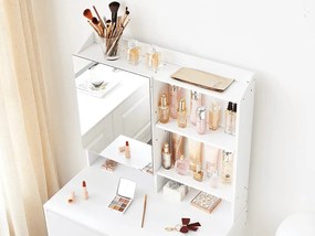 Toaletka z lustrem LUNAVI 70x40 cm, biała