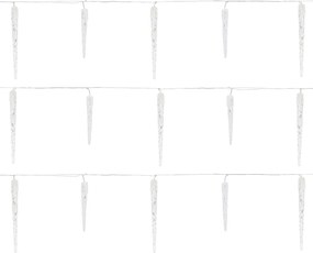 Łańcuch świetlny LED z soplami lodu Deszcz lodowy Dekoracje świąteczne Na zewnątrz W kolorze zimnym białym Z timerem 6,9 m