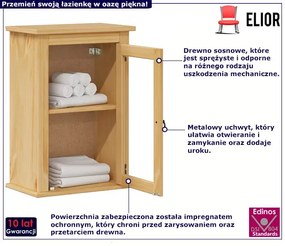 Wisząca Szafka Łazienkowa Ze Szklanymi Drzwiczkami Z7-C11