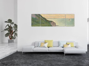 Obraz - Georges Seurat, Seascape at Port-en-Bessin, Normandy, reprodukcje (170x50 cm)
