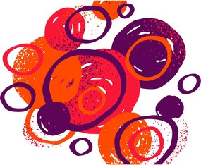 Obraz - Motyw z kółkami w ciepłych kolorach (70x50 cm)