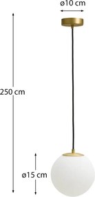 Lampa wisząca w biało-złotym kolorze ze szklanym kloszem ø 10 cm Brisia – Kave Home