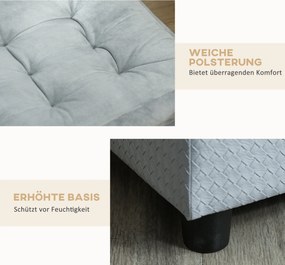 PawHut Sofa dla psa z matą i skrzynią, drewno+plusz, jasnoniebieski, 76x45x41,5cm | Aosom PL