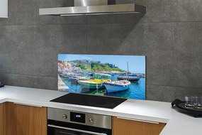 Szkło Ozdobne do Kuchni Statki w Zatoce pod Górami