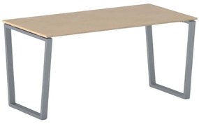 Biurko PRIMO IMPRESS, 160x80 cm, szaro-srebrna podstawa, buk