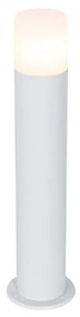 Stojąca lampa zewnętrzna biała z opalowym kloszem 50 cm - Odense