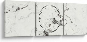 Obraz - Biały marmur (z zegarem) (90x30 cm)