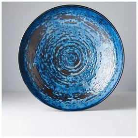 Niebieska ceramiczna miska do serwowania MIJ Copper Swirl, ø 28 cm