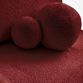 Sofa z Funkcją Spania ARVETO Bordo Boucle Nowoczesna