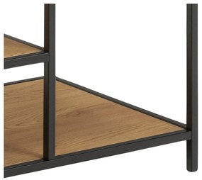 Czarno-naturalna szafa otwarta w dekorze dębu 77x165 cm Seaford – Actona