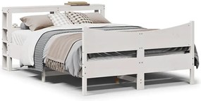 Białe sosnowe łóżko z zagłówkiem 120x200 T5-Z87