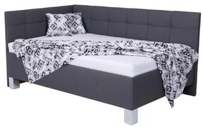 Tapicerowane łóżko z pojemnikiem bez materaca MARIA PETITE 120x200 cm szare