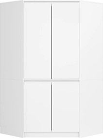 Szafa narożna AKORD S100 Biała 100 cm 4 drzwi fronty kolor Biały mat 6 półek 100x50x180 cm