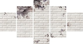 Obraz ściany z bukietem kwiatów (125x70 cm)
