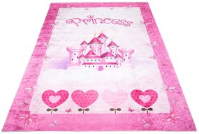 Różowy dywan z zamkiem dla księżniczki Z4-C58