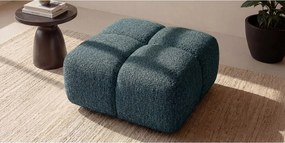 Pufa, podnóżek, tkanina szenilowa Puente, Petrol, Averro