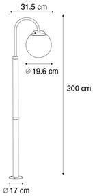 Zewnetrzna Nowoczesna latarnia czarna z przezroczystym szkłem 200 cm IP44 - Sfera Nowoczesny Oswietlenie zewnetrzne