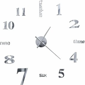 Srebrny zegar ścienny 100 cm R8-A95