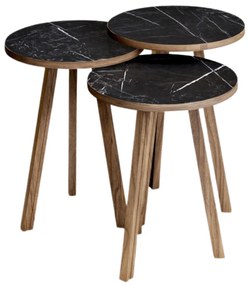 Zestaw 3 okrągłych stolików kawowych