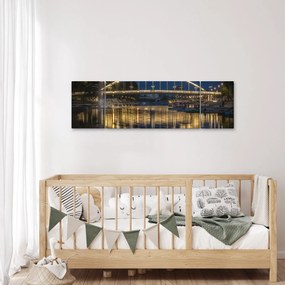 Obraz mostu z fontanną (170x50 cm)