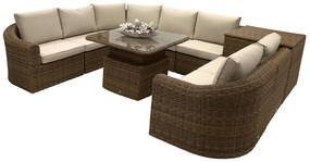 Rattanowy zestaw modułowy BORNEO LUXURY dla 7 osób (brązowy)
