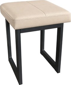 Taboret Solid podstawa metalowa stołek loft Eko-skóra : Kolor Stelaża - Czarny , Kolor tkaniny - EKO-SKÓRA - 18D, Typ tkaniny - Eko-skóra , Wysokość - 45 cm