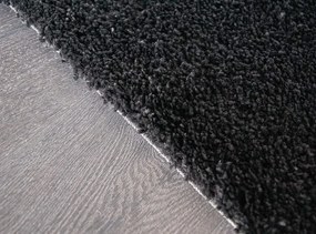 Dywan shaggy Best jednokolorowy czarny 80 cm x 250 cm