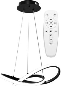 Lampa Sufitowa Wisząca Ring Nowoczesna LED + Pilot APP391-CP Czarna