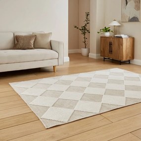 Biało-beżowy dywan odpowiedni do prania 160x230 cm Lyna Beige&amp;White – Think Rugs