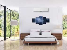 Obraz ciemnego lasu (125x70 cm)