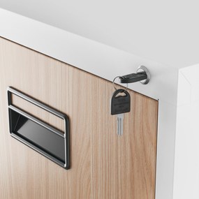 Metalowa szafa kartotekowa SARA V4, 460 x 1320 x 620 mm, Eco Design: biała/ dąb sonoma