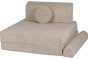 Slimcord sztruksowa sofa dziecięca, beżowa - meowbaby®