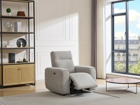 Fotel z elektryczną funkcją relax i szarą tapicerką - LORGITA