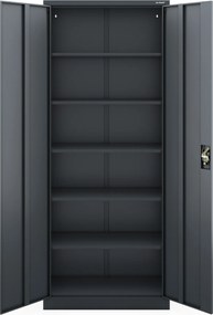 Szafa biurowa metalowa wysoka na dokumenty antracytowa, 900x2200x400 mm: JAN H2200