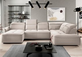 Narożnik MURILLO XL z elektryczną regulacją siedziska Prawostronny w tkaninie VOUGE 01 WERSAL