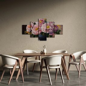 Obraz - Obraz olejny, Kwiaty w wazonie (125x70 cm)