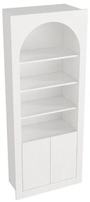 Regał z 4 przegródkami, 2-drzwiowy - Biały - CYMORA