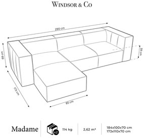 Brązowy skórzany narożnik (lewostronny) Madame – Windsor &amp; Co Sofas