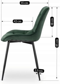 Zestaw Stół Okrągły Rozkładany HARRY 102-142 cm Dąb Craft/Czarny i 6 Krzeseł Tapicerowanych CHRIS Zielone Nowoczesne