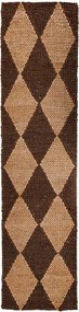 Brązowo-naturalny chodnik z mieszanki juty tkany ręcznie 60x230 cm Effie Diamond – Flair Rugs