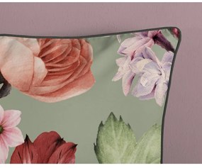 Zielona pościel dwuosobowa z satyny bawełnianej 200x220 cm Fiori – Descanso