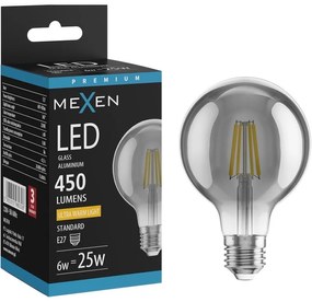 Mexen Vintis żarówka filament LED E27, G80, 6W, Ciepła - 2200K, 450 lm, smoke - L155-E27-0622-70
