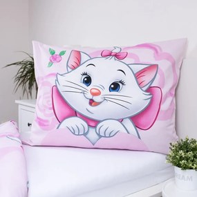 Różowa bawełniana pościel dziecięca jednoosobowa 140x200 cm Marie Cat "Pink" – Jerry Fabrics
