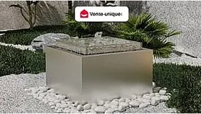 Fontanna zewnętrzna ze stali nierdzewnej - wys. 34 cm - Srebrny - TILAPIA