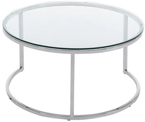 Stoliki kawowe wysuwane ze szkła hartowanego i stali nierdzewnej - Srebrny - MAEVANE II Pascala Morabito