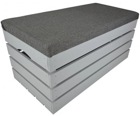 Pufa kufer skrzynia drewniana sosnowa siedzisko 80cm malowana szara