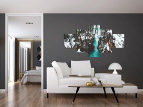 Obraz - górska rzeka zimą (125x70 cm)
