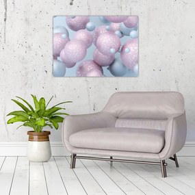 Malarstwo abstrakcyjne - Pastelowe kule (70x50 cm)