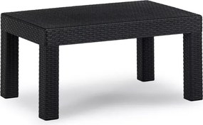 Zestaw mebli ogrodowych Amilio czarny technorattan sofa 2 fotele stolik taras balkon ogród
