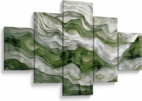 Obraz - Zielone i białe zmarszczki (125x70 cm)